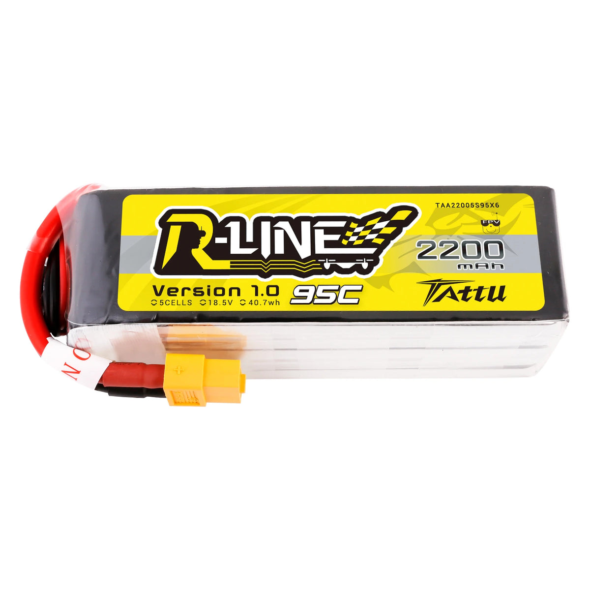 Tattu 2200mAh 5S 95C 18.5V Lipo Battery | XT60 Plug | R-Line 1.0