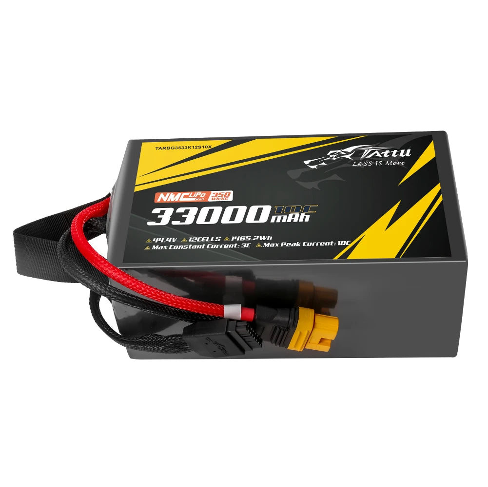 Tattu 33000mAh 12S 10C 44.4V Lipo Battery | AS150U-F Plug | Semi-solid (350Wh/kg)