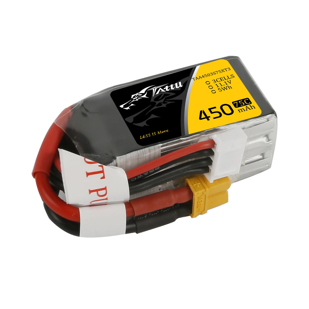 Tattu 450mAh 3S 75C 11.1V Lipo Battery | XT30 Plug | FPV Classic