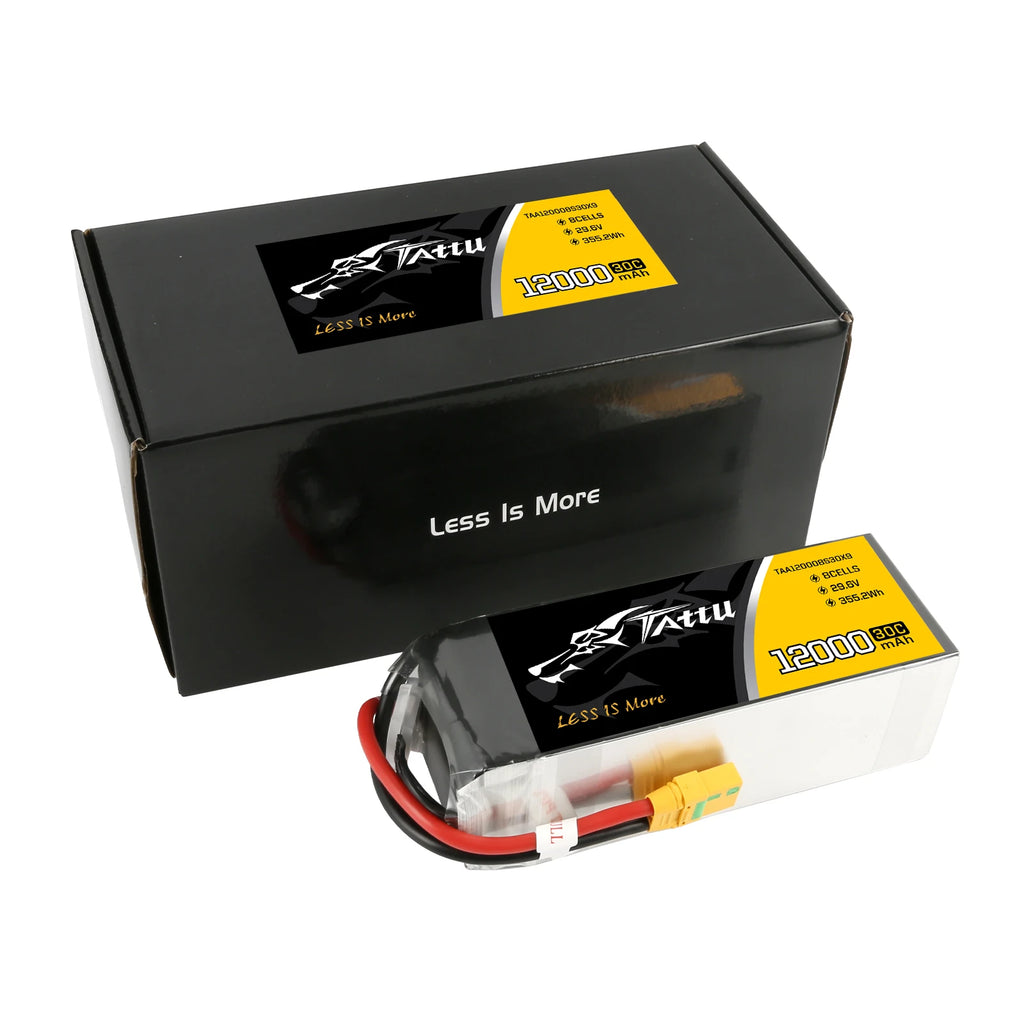 Tattu 12000mAh 8S 30C 29.6V Lipo Battery | XT90-S Plug | UAV Classic