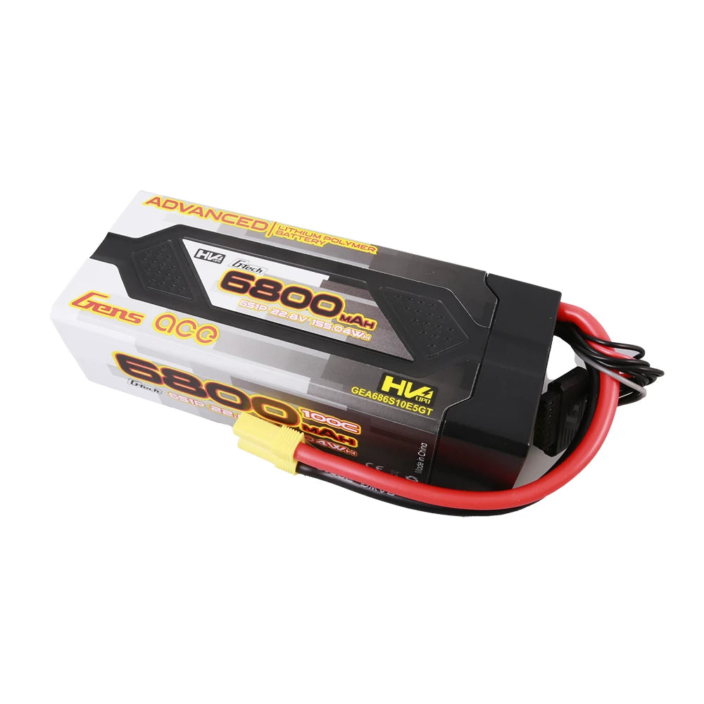 Gens ace 6800mAh 6S 100C 22.8V(HV) Lipo Battery | Hardcase | EC5 Plug | Advanced