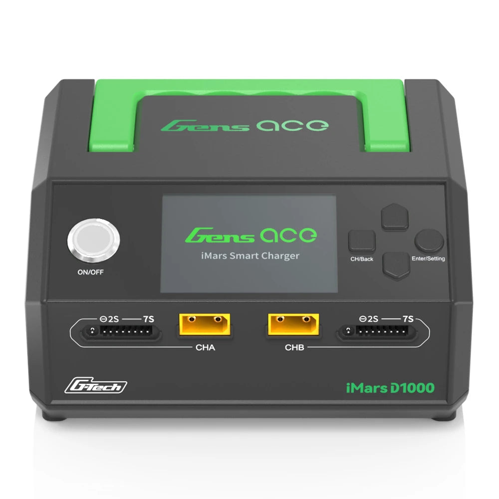 Gens ace iMars D1000 Smart Charger | AC 1000W | 25A | 1-7S | 2-Channel