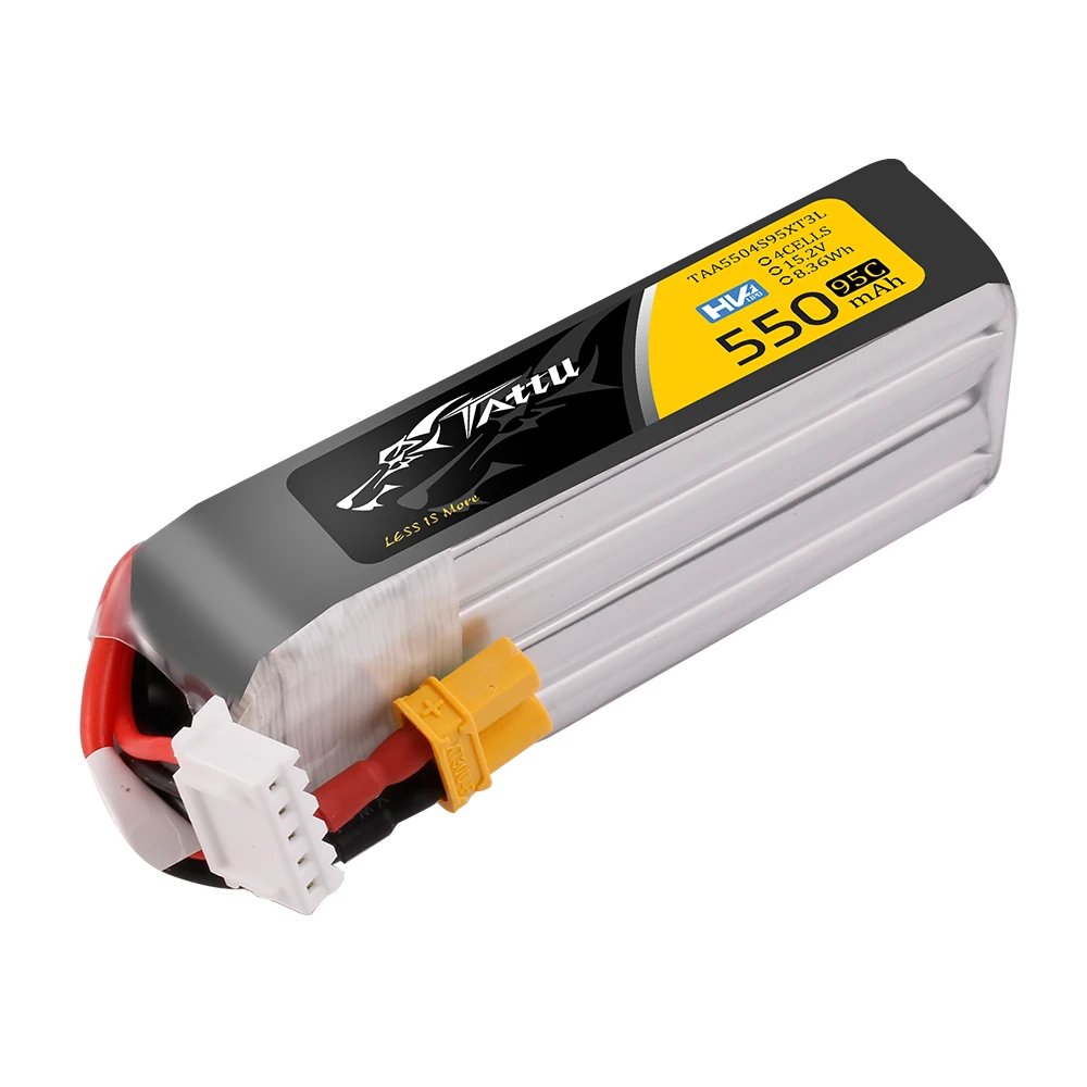 Tattu 550mAh 4S 95C 15.2V(HV) Long Lipo Battery | XT30 Plug | FPV Classic