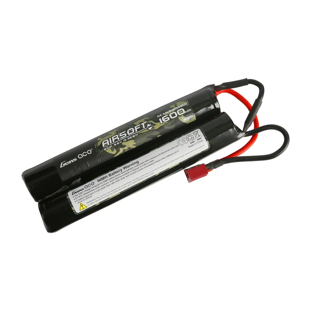 Gens ace 1600mAh 8S 9.6V Nunchuck NiMH Battery | Deans Plug | Airsoft