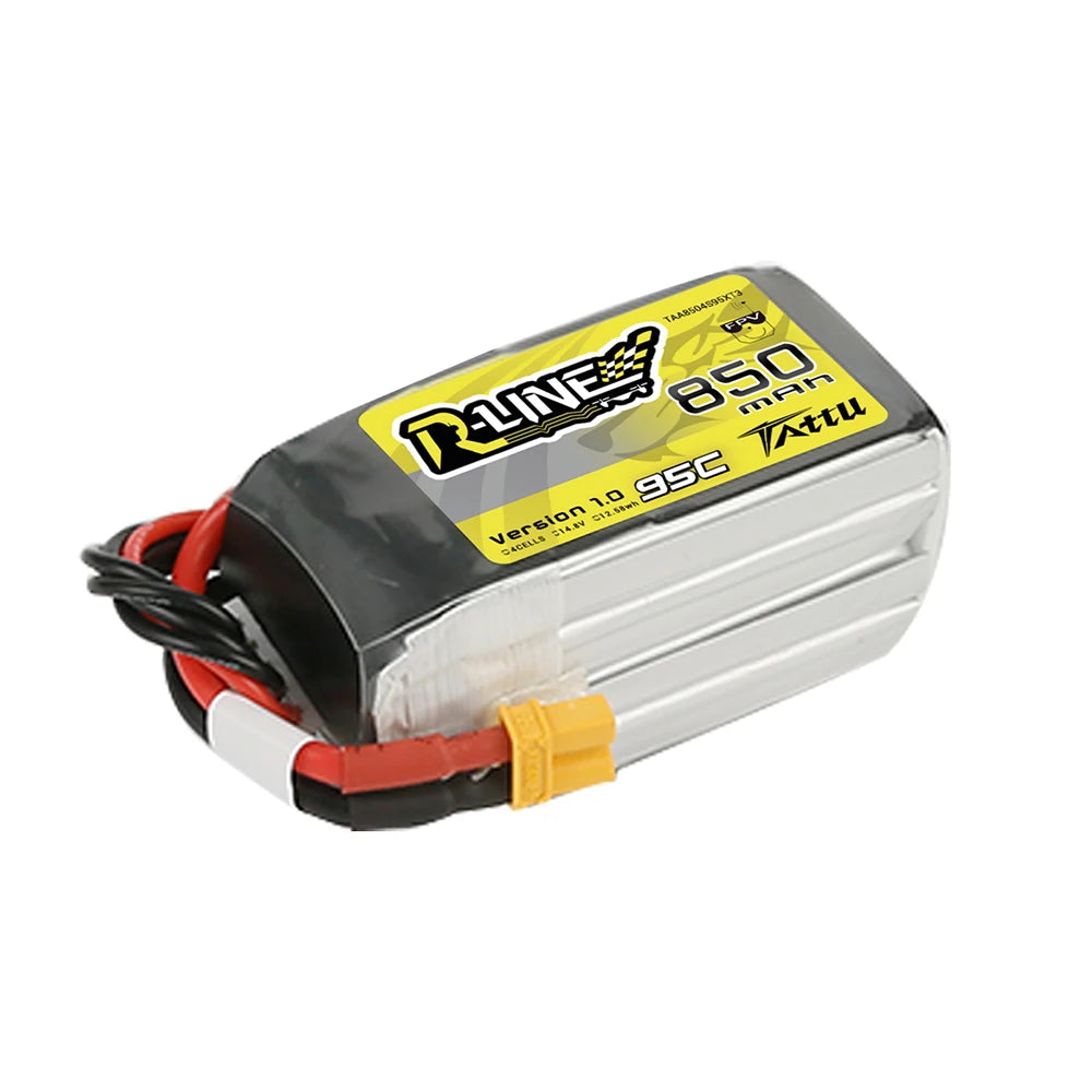 Tattu 850mAh 4S 95C 14.8V Lipo Battery | XT30 Plug | R-Line 1.0