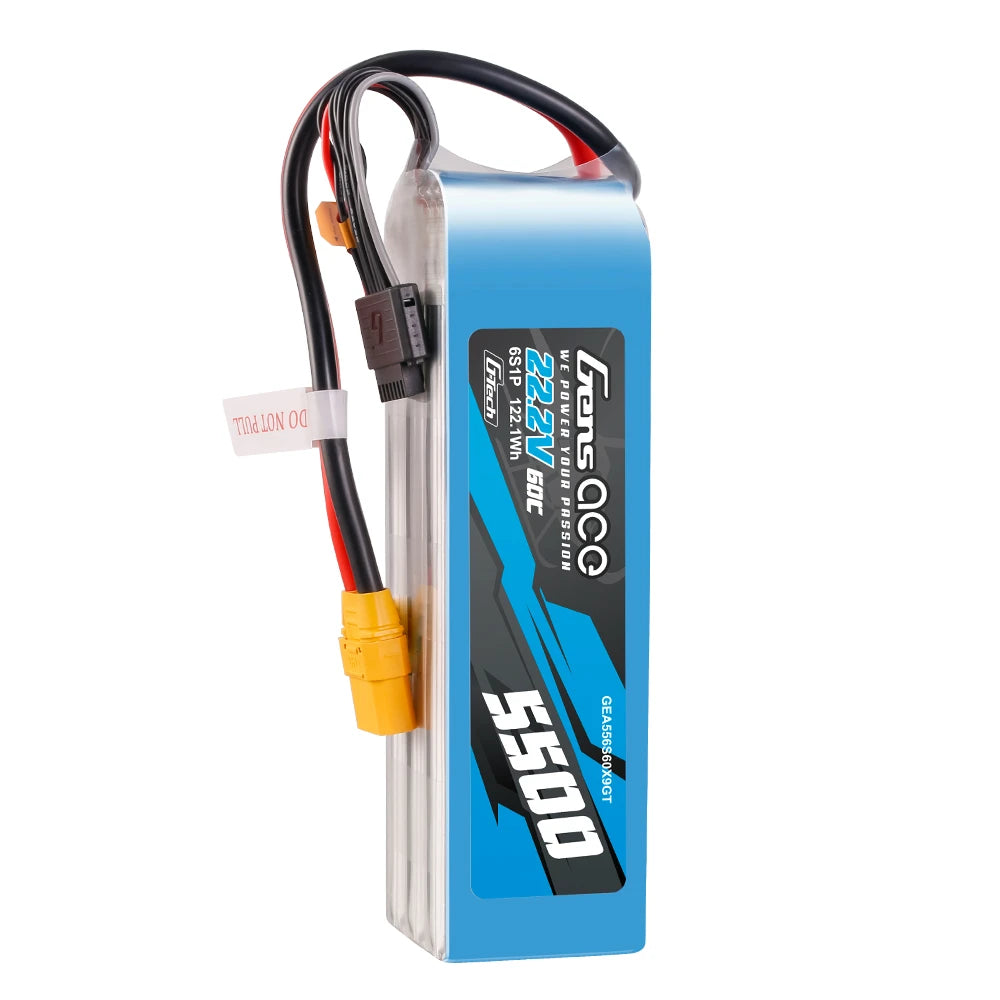 Gens ace 5500mAh 6S 60C 22.2V Lipo Battery | XT90-S Plug | Air Classic