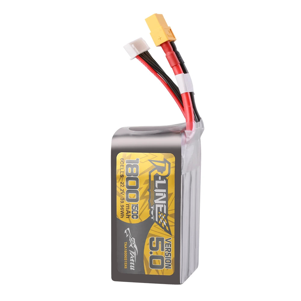 Tattu 1800mAh 6S 150C 22.2V Lipo Battery | XT60 Plug | R-Line 5.0