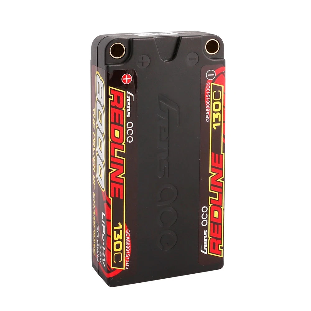 Gens ace 8000mAh 1S 130C 3.8V(HV) Shorty Lipo Battery | 5.0mm bullet | Redline 1.0
