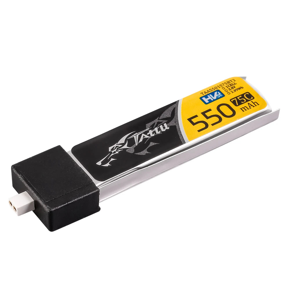 Tattu 550mAh 1S 75C 3.8V(HV) Lipo Battery | BT 2.0 Plug | FPV Classic (5pcs)