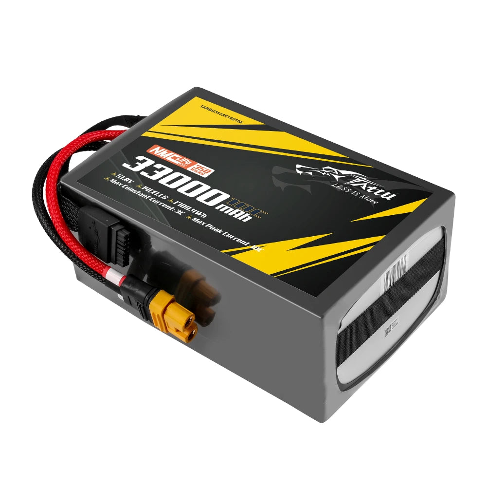 Tattu 33000mAh 14S 10C 51.8V Lipo Battery | AS150U-F Plug | Semi-solid (350Wh/kg)