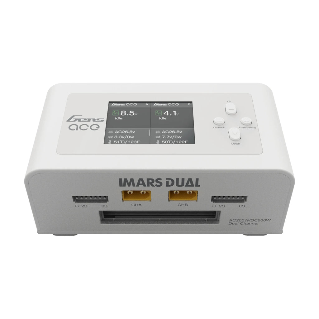 Gens ace iMars Dual Smart Charger | AC 200W / DC 300W×2 | 15A | 1-6S | 2-Channel | White