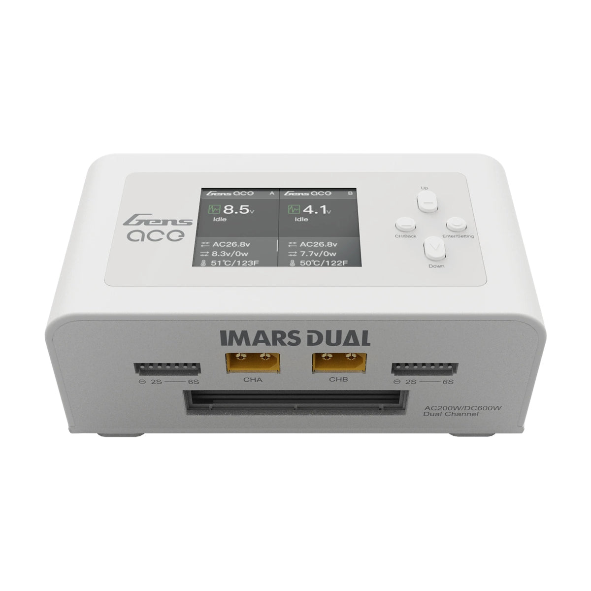 Gens ace iMars Dual Smart Charger | AC 200W / DC 300W×2 | 15A | 1-6S | 2-Channel | White