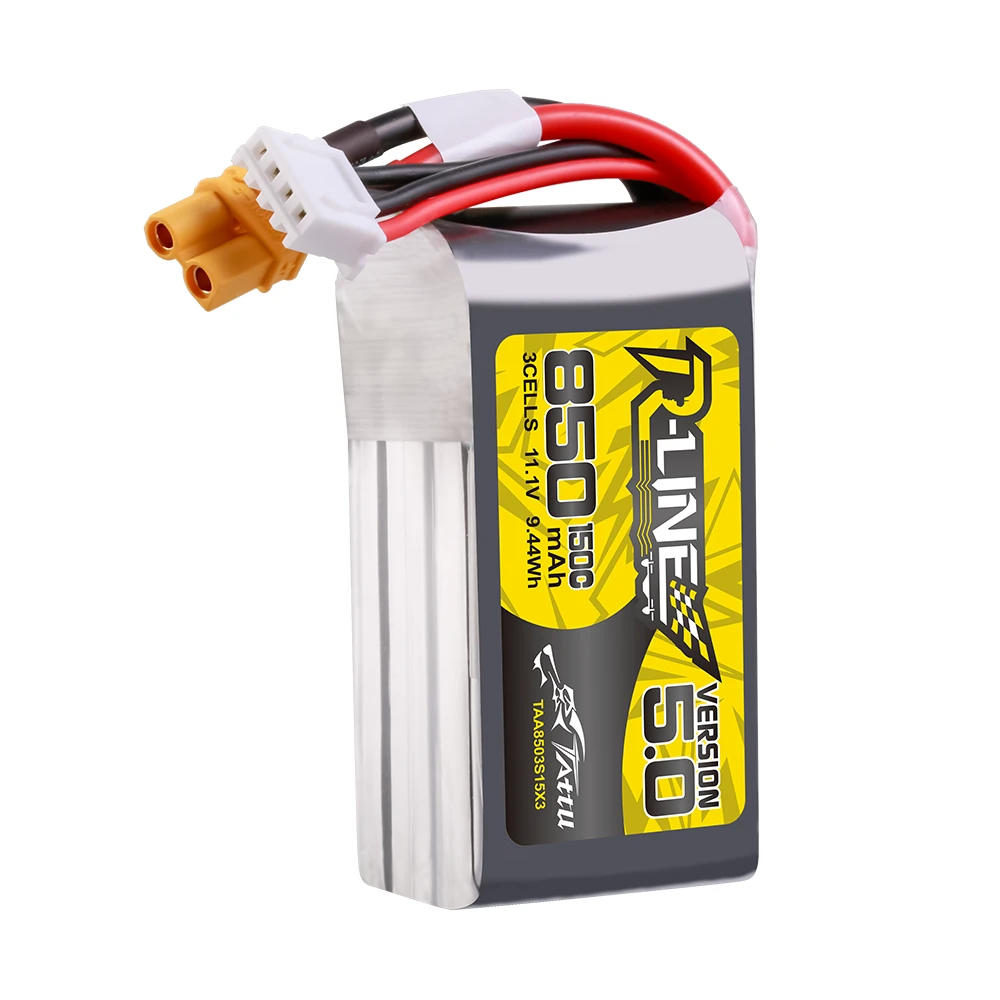 Tattu 850mAh 3S 150C 11.1V Lipo Battery | XT30 Plug | R-Line 5.0