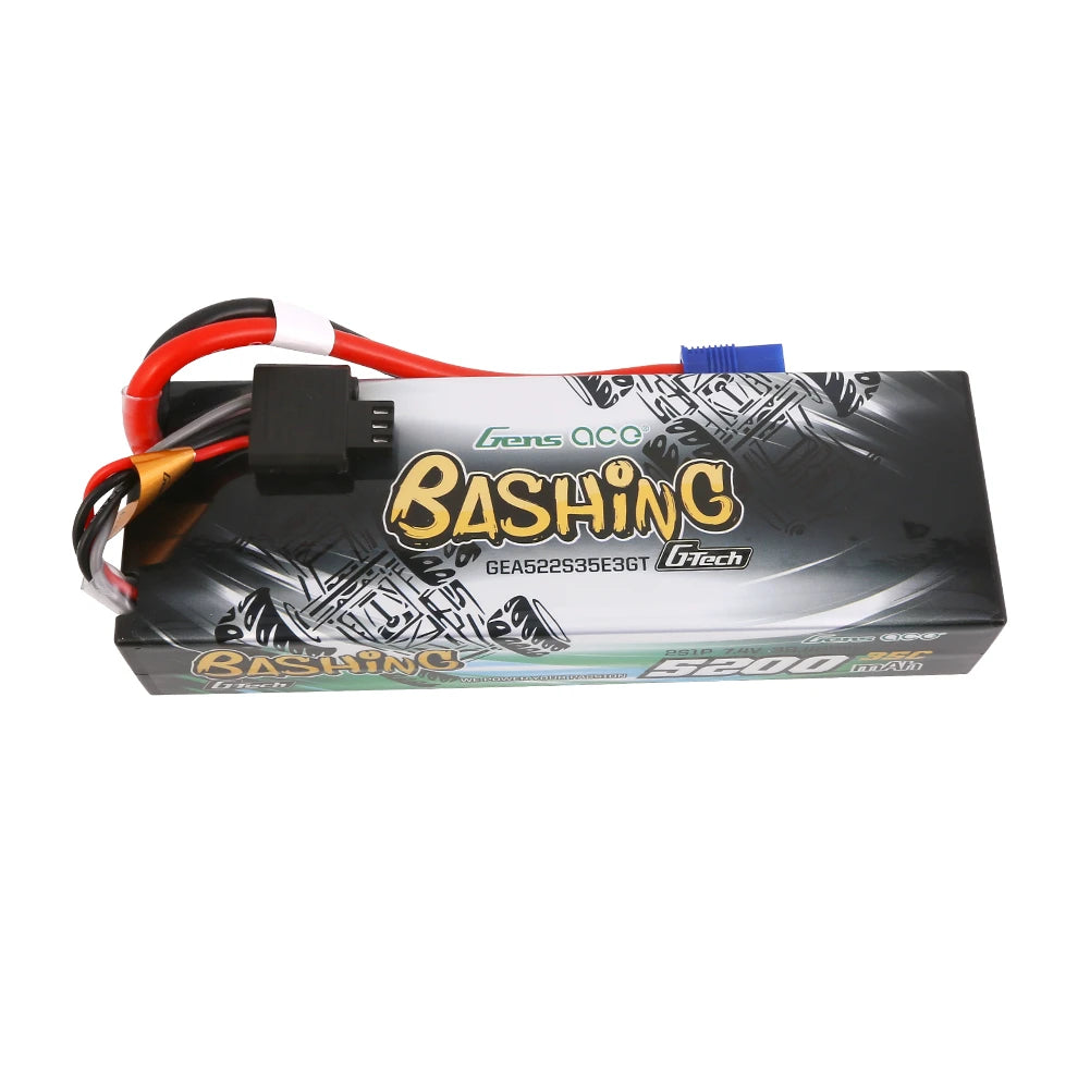 Gens ace 5200mAh 2S 35C 7.4V Lipo Battery | Hardcase | EC3 Plug | Bashing