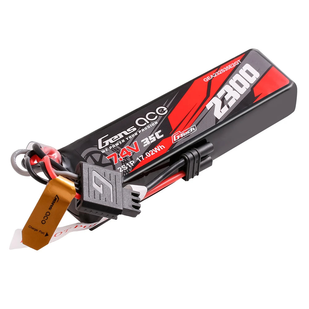 Gens ace 2300mAh 2S 35C 7.4V Lipo Battery | IEC2 Plug | Car Classic
