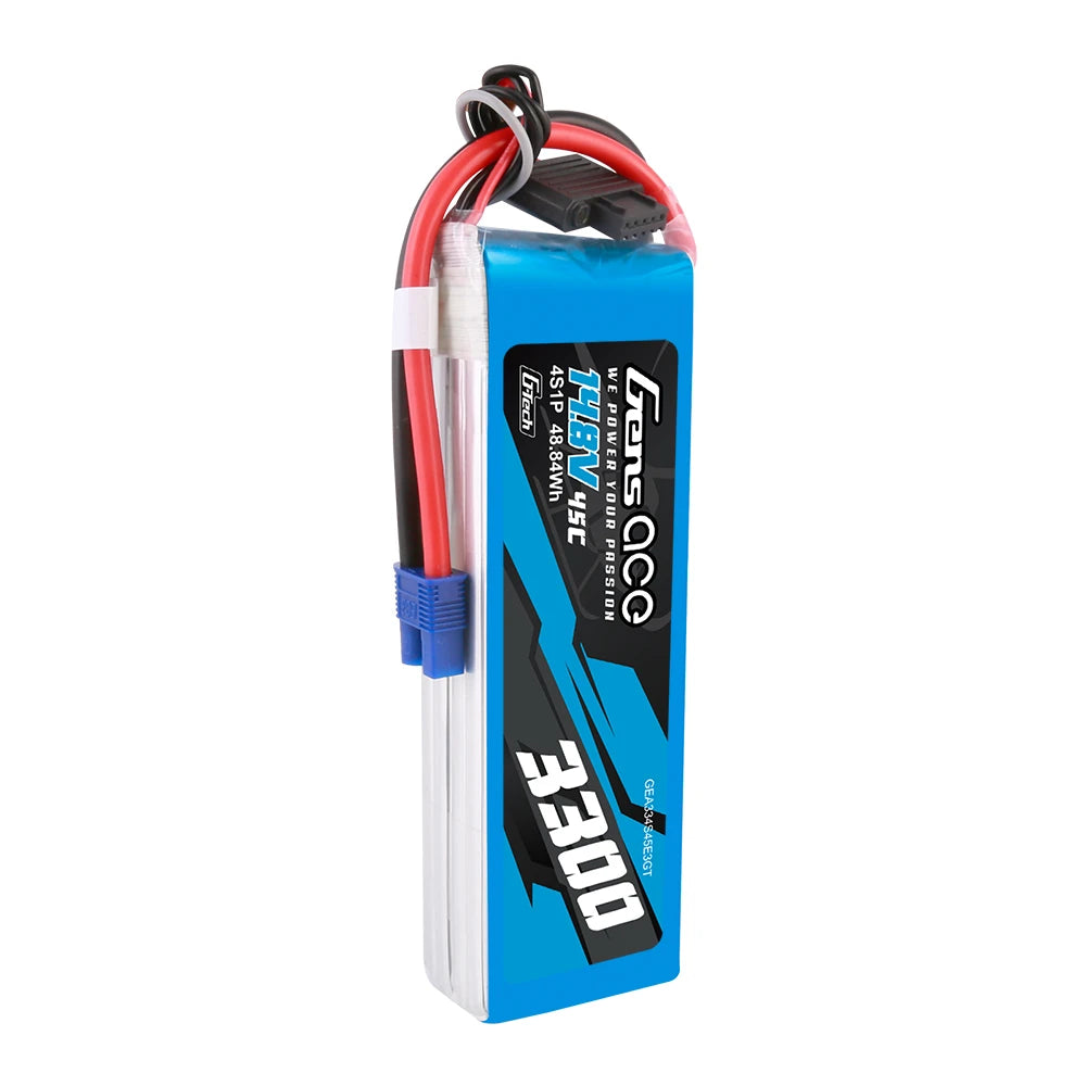 Gens ace 3300mAh 4S 45C 14.8V Lipo Battery | EC3 Plug | Air Classic