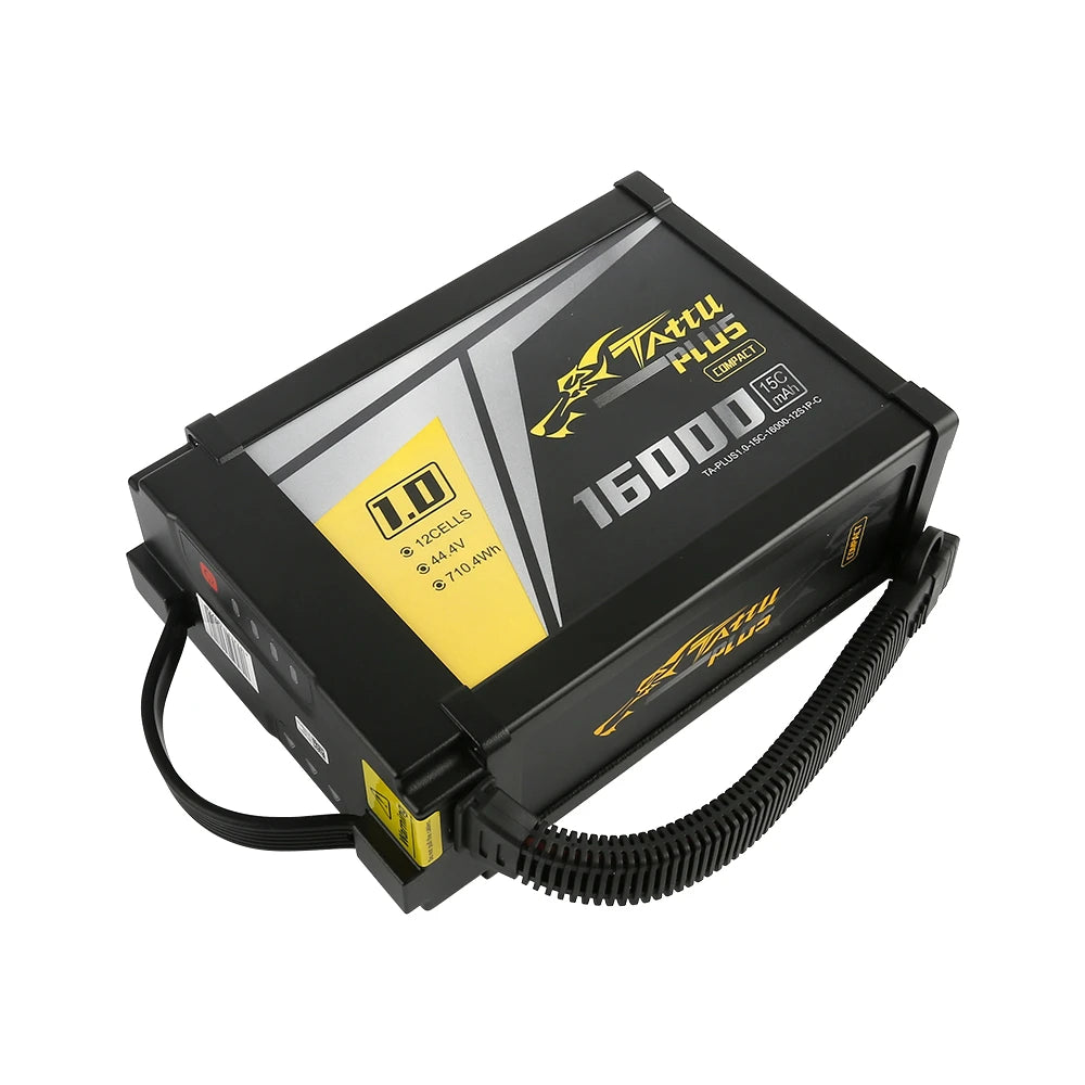 Tattu 16000mAh 12S 15C 44.4V Smart Lipo Battery | XT90-S Plug | Tattu Plus 1.0 (Compact Version)