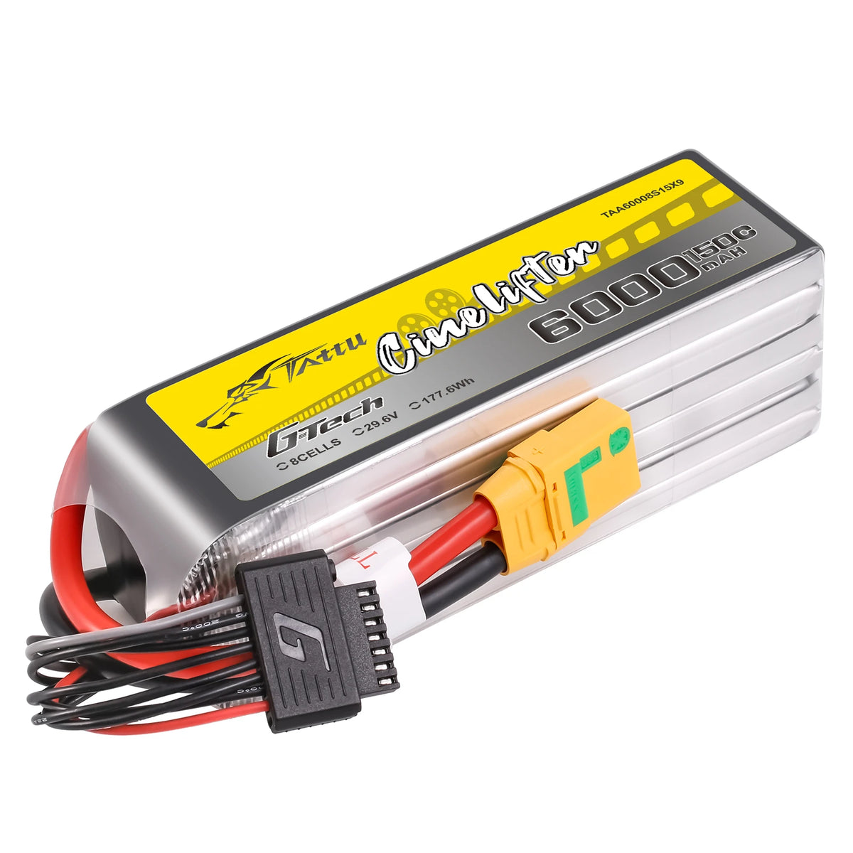 Tattu 6000mAh 8S 150C 29.6V Lipo Battery | XT90-S Plug | Cinelifter