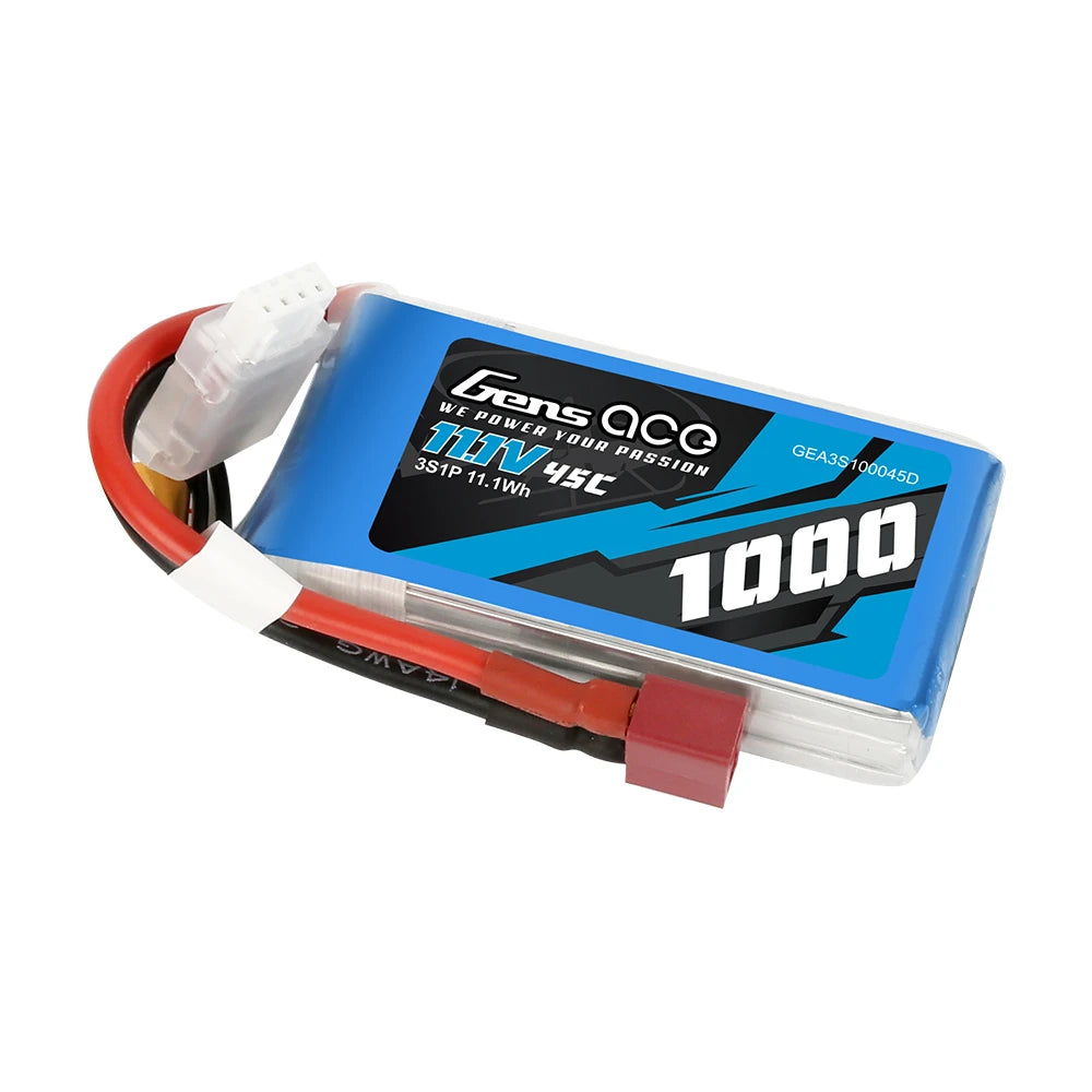 Gens ace 1000mAh 3S 45C 11.1V Lipo Battery | Deans Plug | Air Classic (Non-G-Tech)