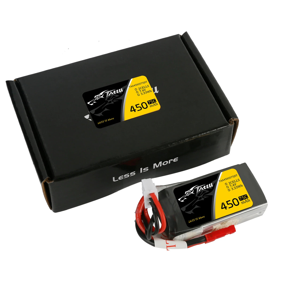Tattu 450mAh 2S 75C 7.4V Lipo Battery | JST-SYP Plug | FPV Classic