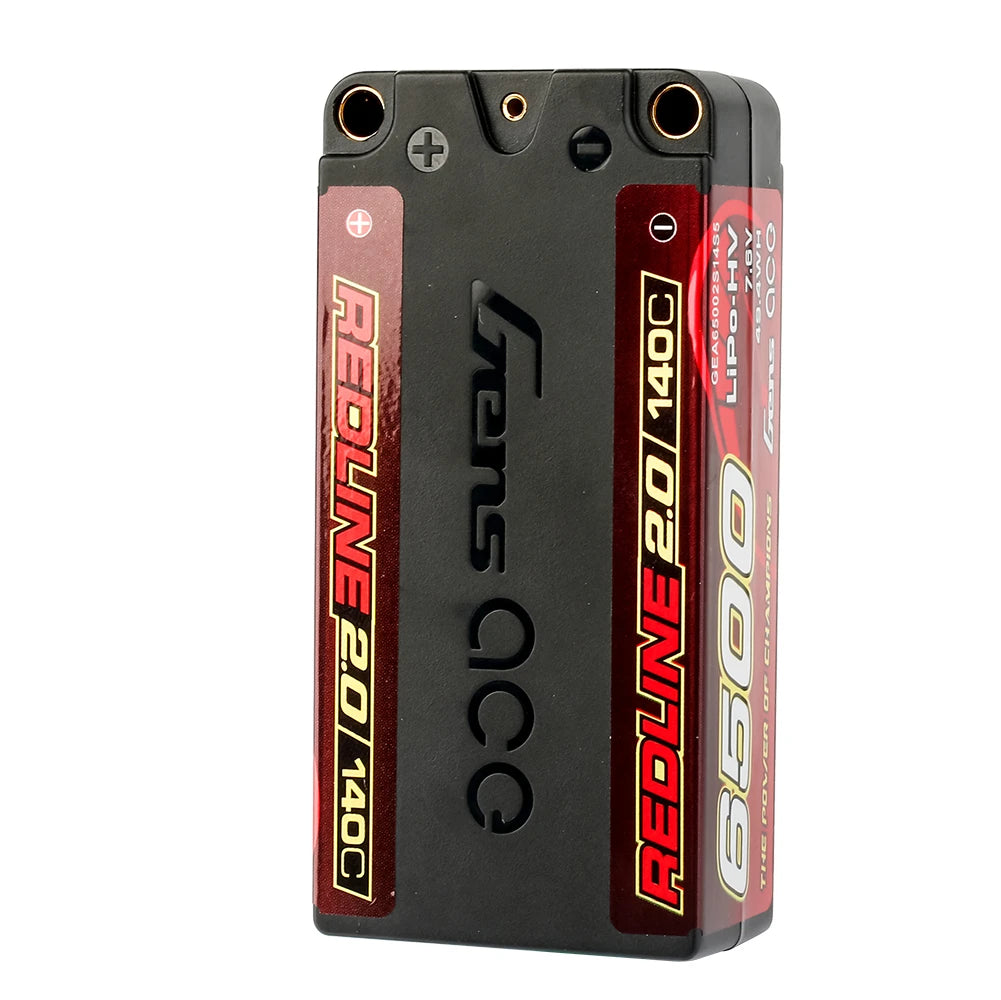 Gens ace 6500mAh 2S 140C 7.6V(HV) Shorty Lipo Battery | 5.0mm bullet | Redline 2.0