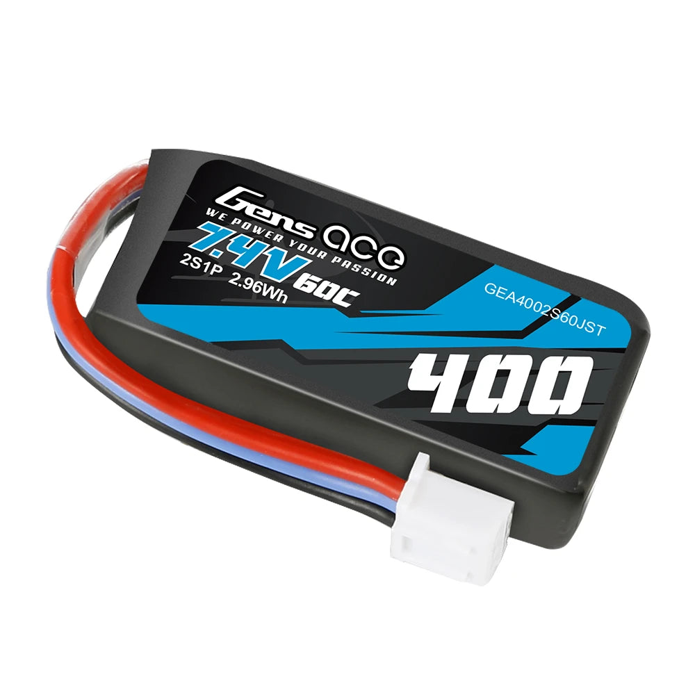 Gens ace 400mAh 2S 60C 7.4V Lipo Battery | JST-XHR Plug | Air Classic (Non-G-Tech)
