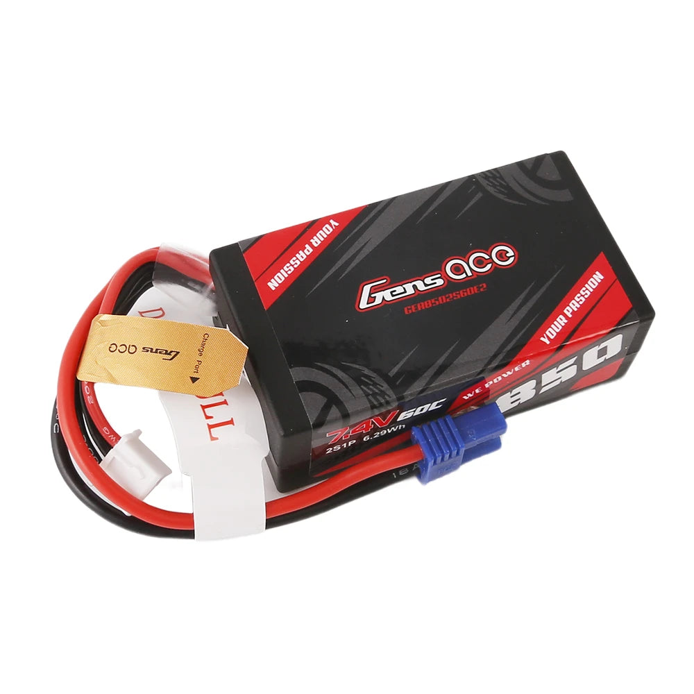 Gens ace 850mAh 2S 60C 7.4V Lipo Battery | EC2 Plug | Car Classic (Non-G-Tech)