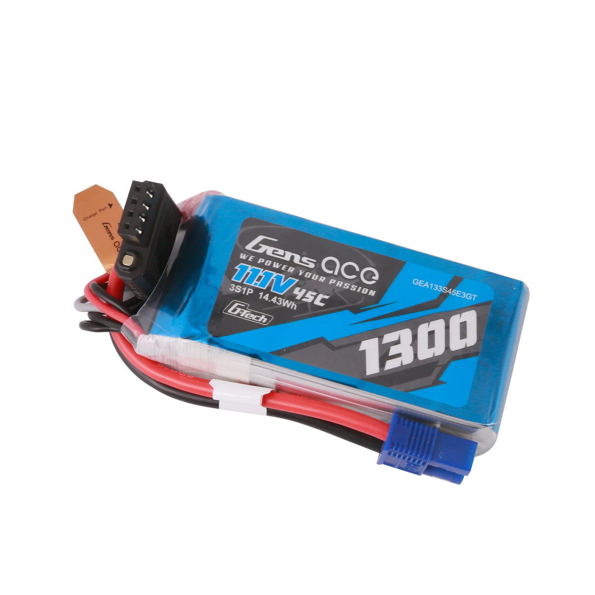 Gens ace 1300mAh 3S 45C 11.1V Lipo Battery | EC3 Plug | Air Classic