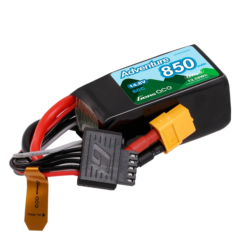 Gens ace 850mAh 4S 60C 14.8V Lipo Battery | XT60 Plug | Adventure (Non-G-Tech)