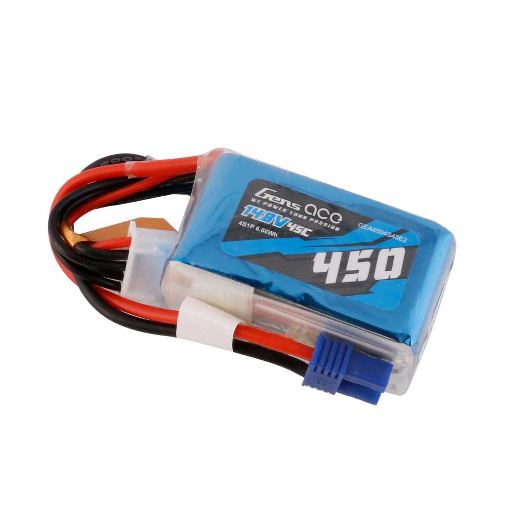 Gens ace 450mAh 4S 45C 14.8V Lipo Battery | EC2 Plug | Air Classic (Non-G-Tech)