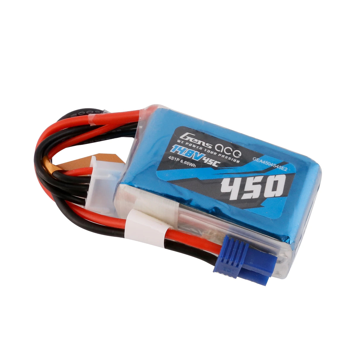 Gens ace 450mAh 4S 45C 14.8V Lipo Battery | EC2 Plug | Air Classic (Non-G-Tech)