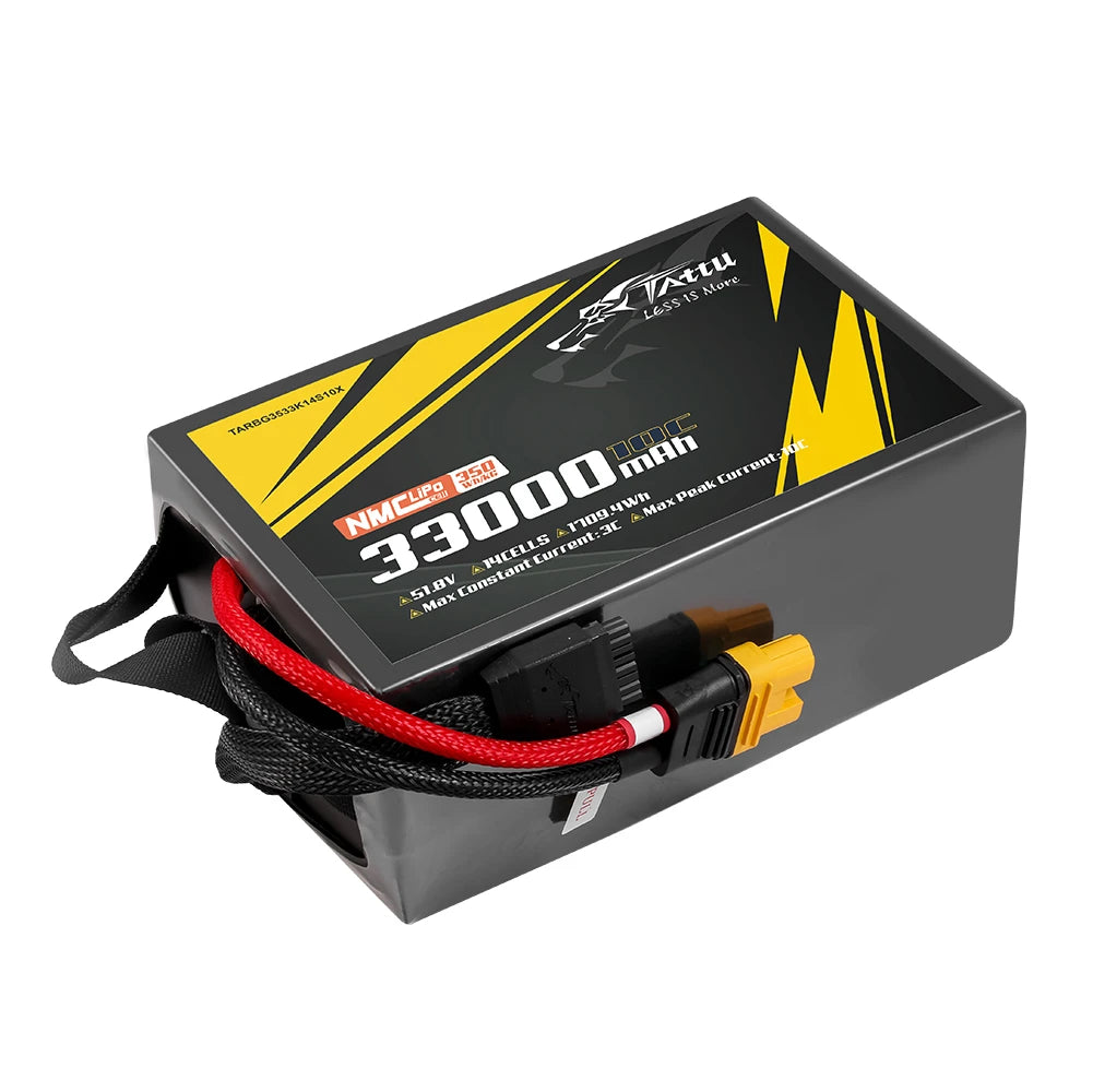 Tattu 33000mAh 14S 10C 51.8V Lipo Battery | AS150U-F Plug | Semi-solid (350Wh/kg)