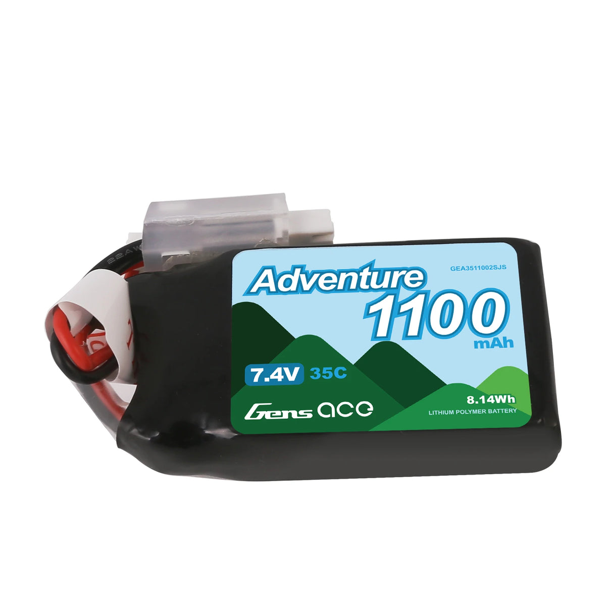 Gens ace 1100mAh 2S 35C 7.4V Lipo Battery | JST-PHR Plug | Adventure (Non-G-Tech)