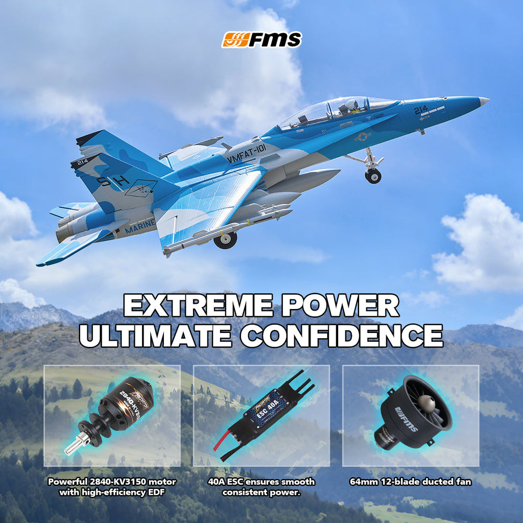 FMS EDF Jet 64mm F/A-18 Hornet, RTF / PNP