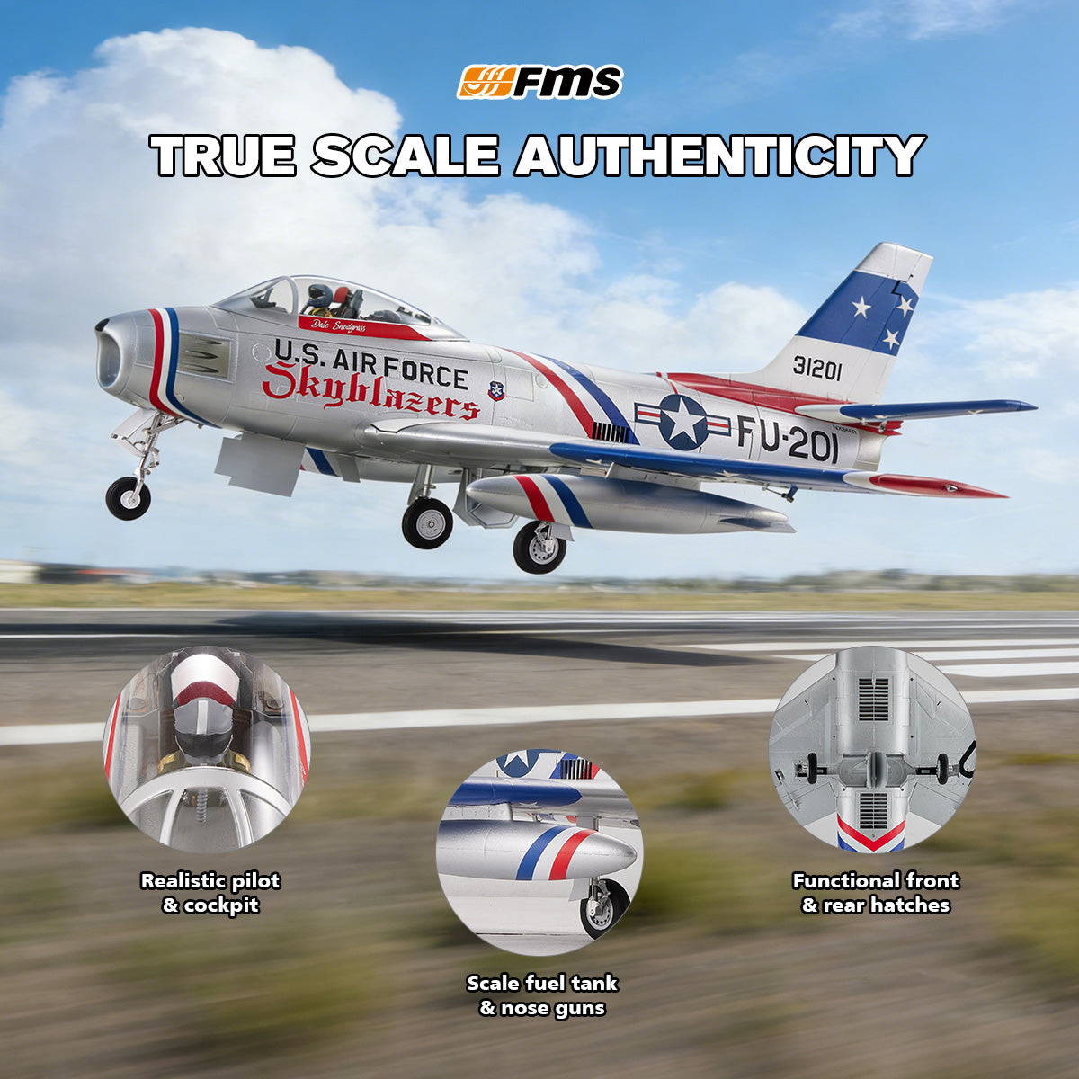 FMS EDF Jet 80mm F-86 Sabre PNP