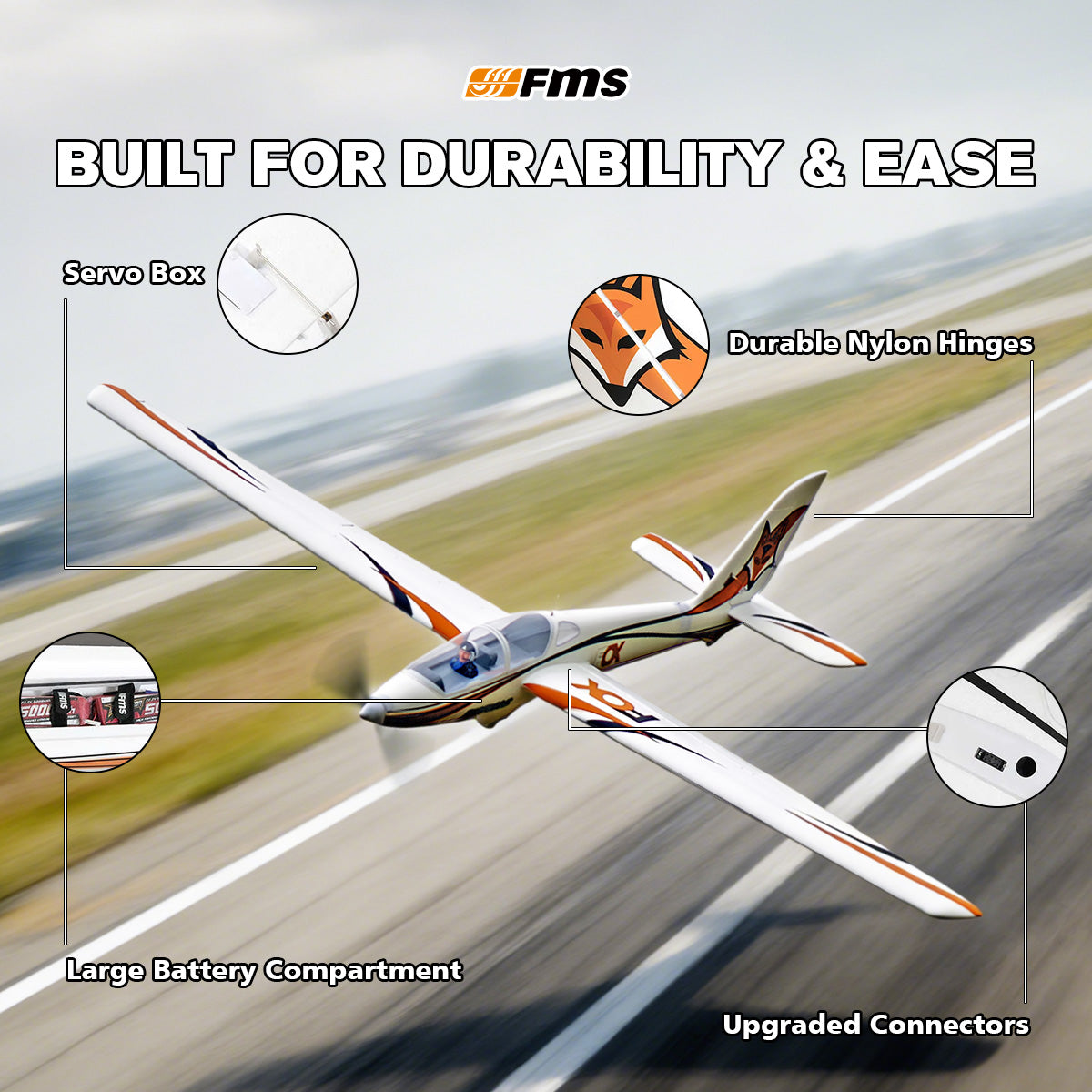 FMS 3000mm Fox Aerobatic EP Glider PNP