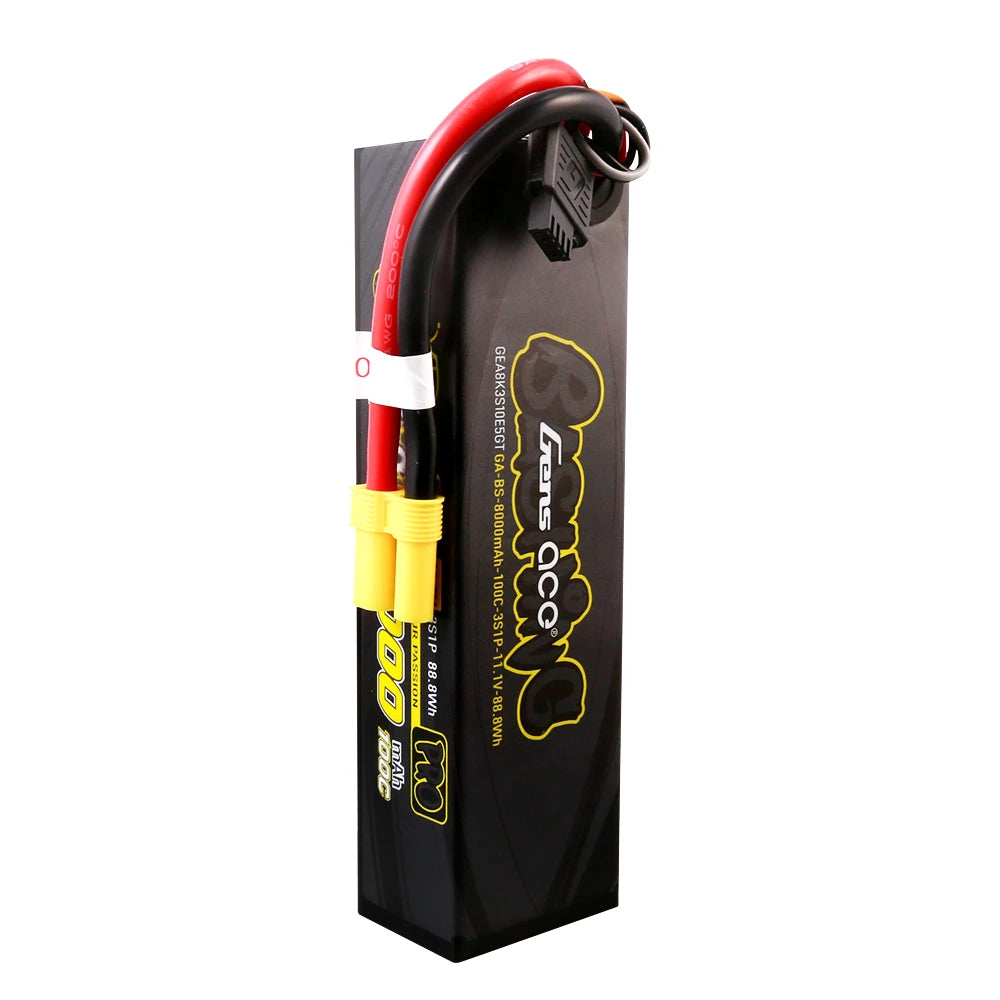 Gens ace 8000mAh 3S 100C 11.1V Lipo Battery | Hardcase | EC5 Plug | Bashing Pro