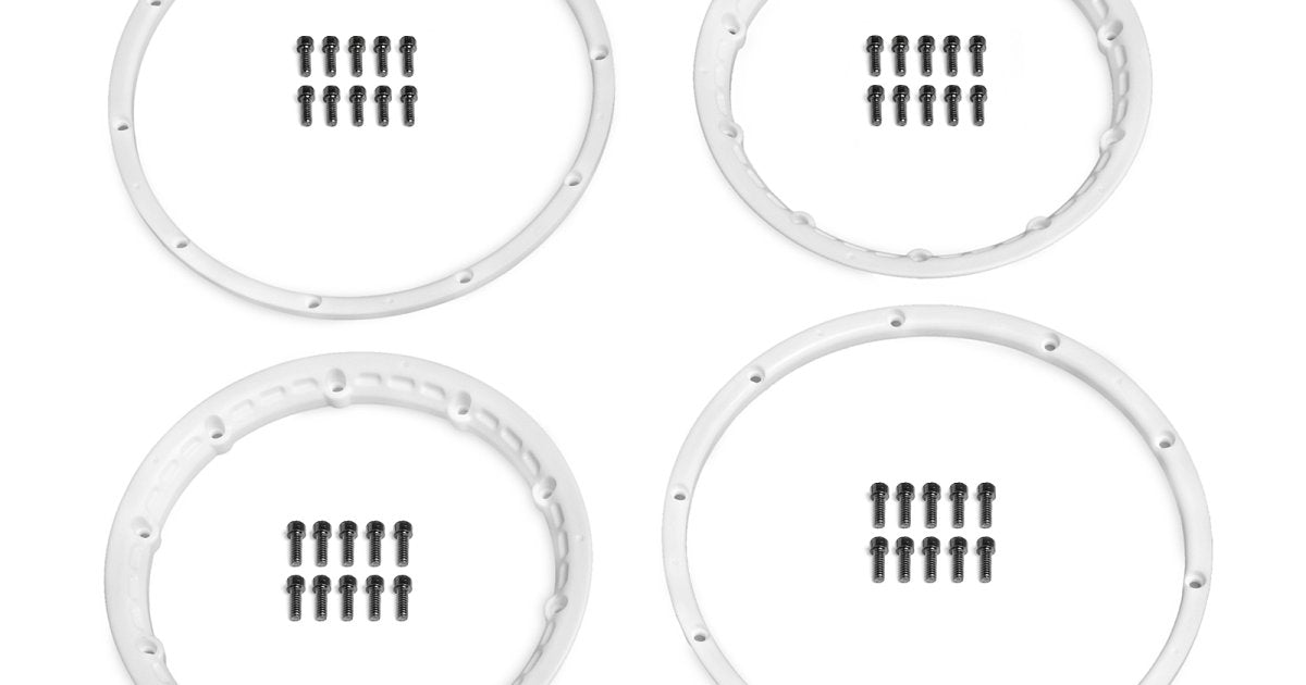 Heavy Duty Wheel Bead Lock Rings, White, (for 2 Wheels), Baja 5SC/T/R - Model HPI3270 - HPI Racing