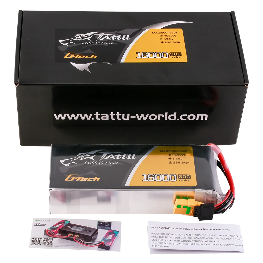 Tattu 16000mAh 4S 30C 14.8V Lipo Battery | XT90S-F Plug | UAV Classic