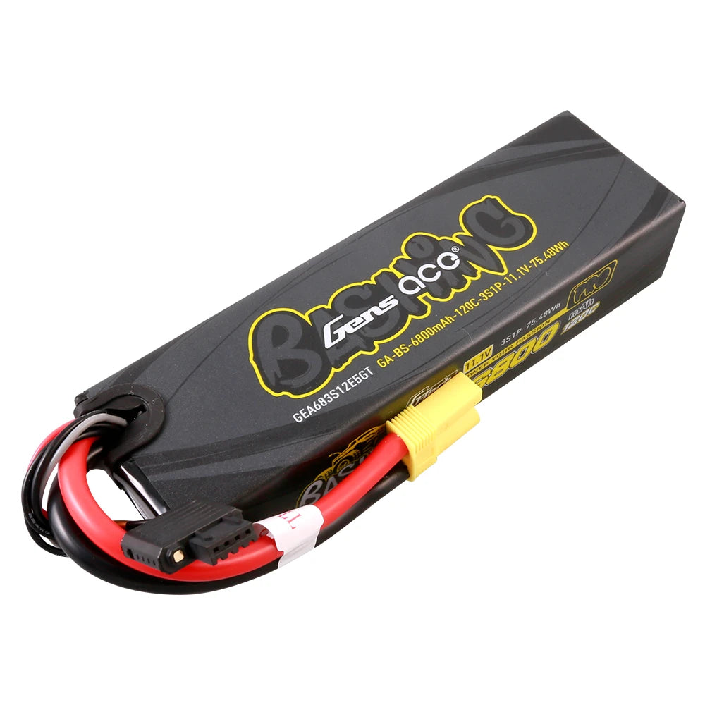 Gens ace 6800mAh 3S 120C 11.1V Lipo Battery | Hardcase | EC5 Plug | Bashing Pro