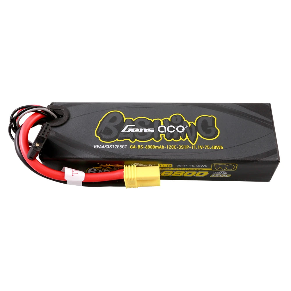 Gens ace 6800mAh 3S 120C 11.1V Lipo Battery | Hardcase | EC5 Plug | Bashing Pro