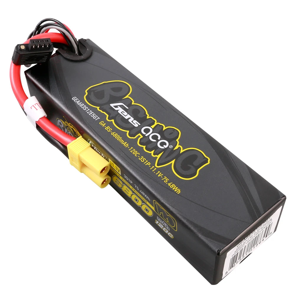 Gens ace 6800mAh 3S 120C 11.1V Lipo Battery | Hardcase | EC5 Plug | Bashing Pro