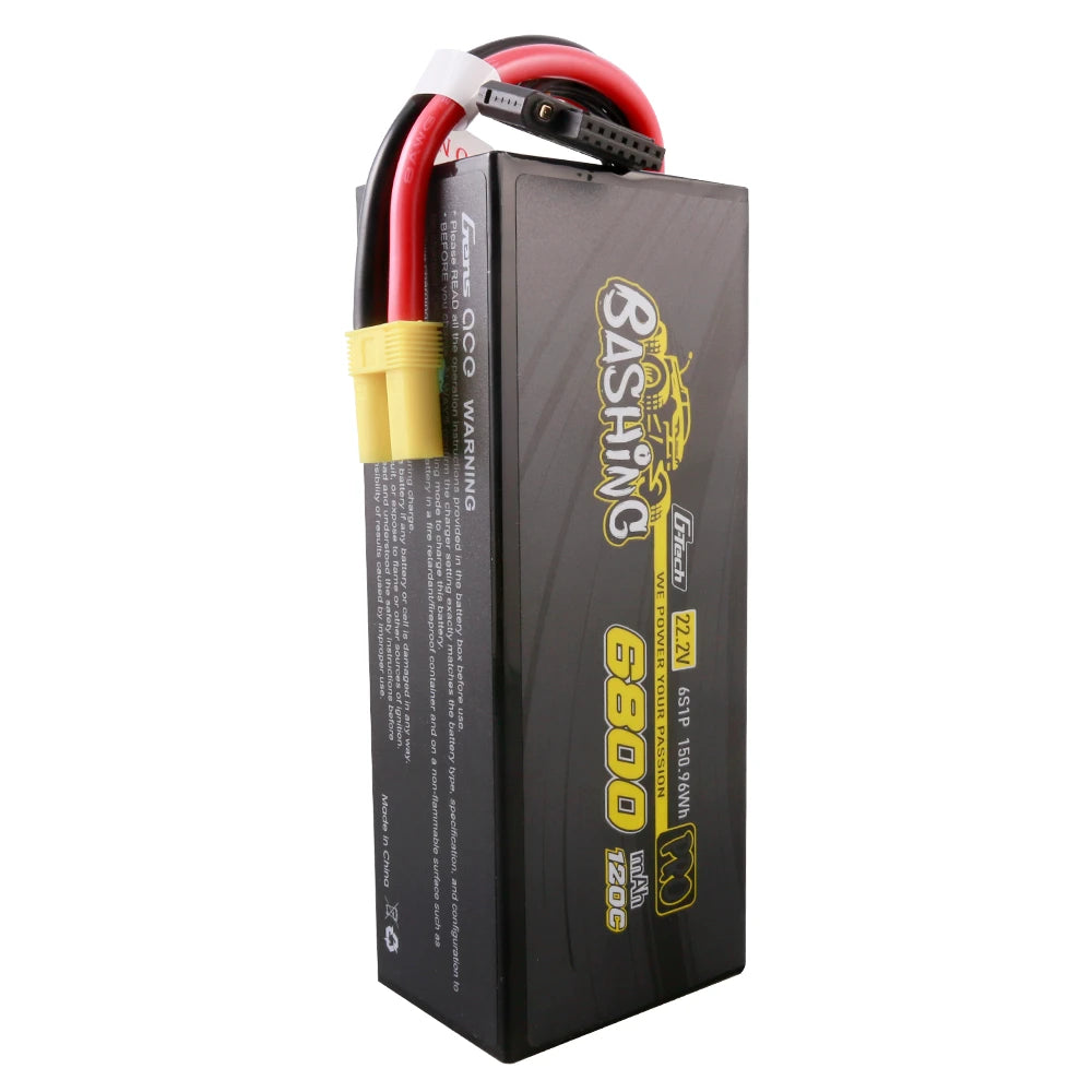 Gens ace 6800mAh 6S 120C 22.2V Lipo Battery | Hardcase | EC5 Plug | Bashing Pro