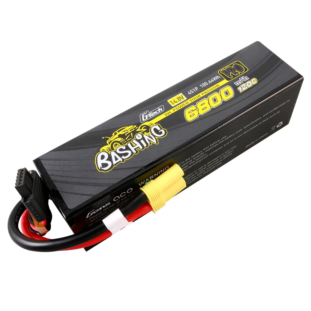 Gens ace 6800mAh 4S 120C 14.8V Lipo Battery | Hardcase | EC5 Plug | Bashing Pro