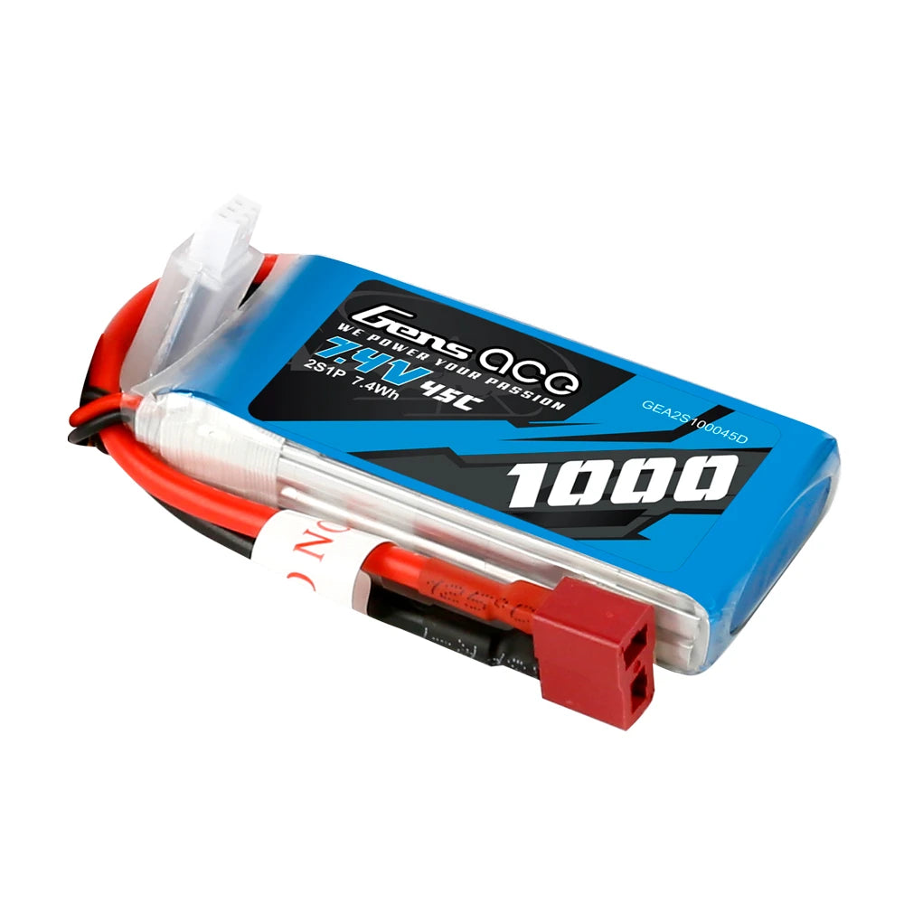 Gens ace 1000mAh 2S 45C 7.4V Lipo Battery | Deans Plug | Air Classic (Non-G-Tech)