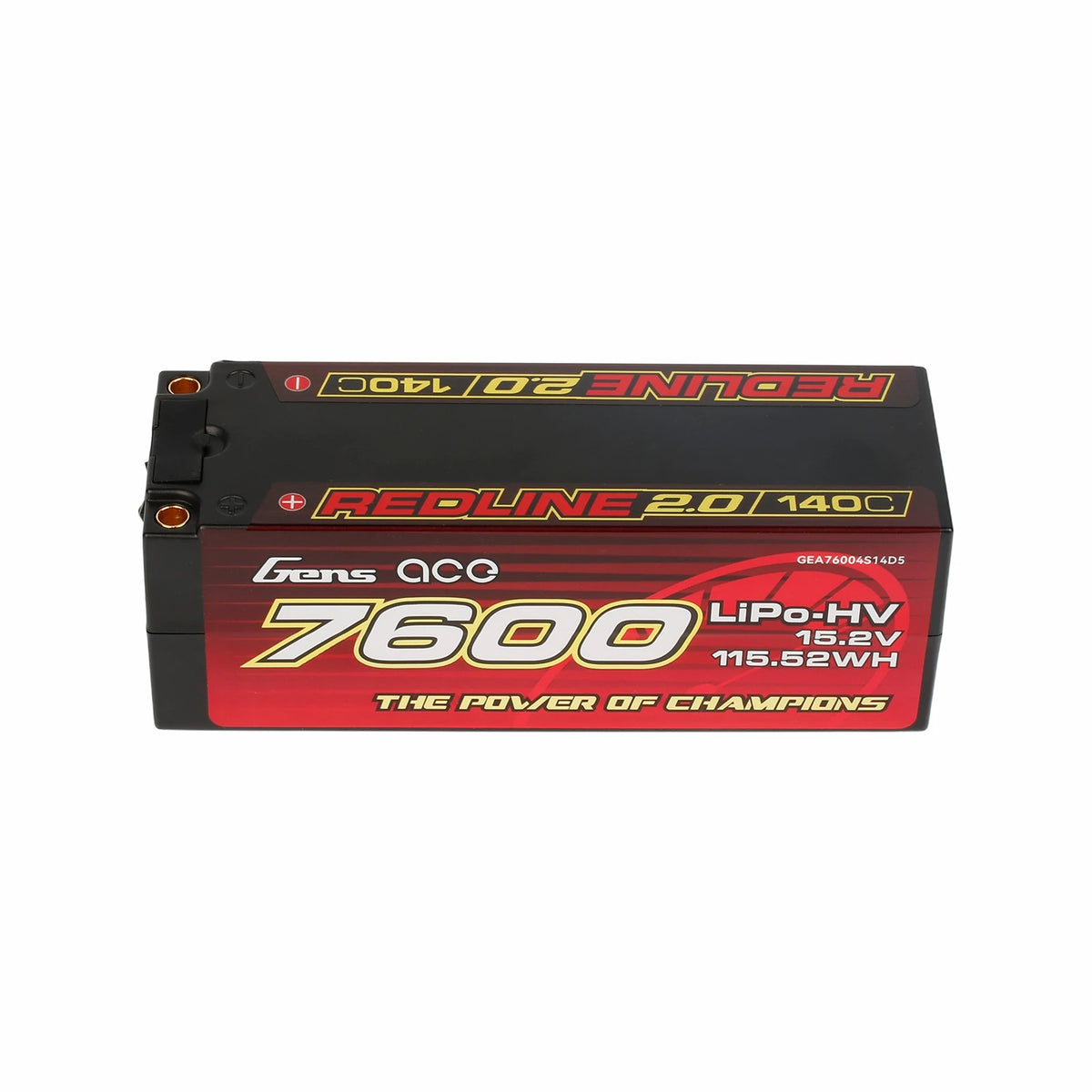 Gens ace 7600mAh 4S 140C 15.2V(HV) Lipo Battery | 5.0mm bullet | Redline 2.0