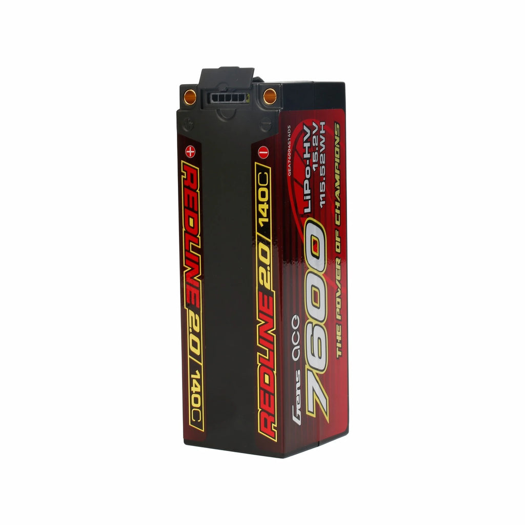 Gens ace 7600mAh 4S 140C 15.2V(HV) Lipo Battery | 5.0mm bullet | Redline 2.0