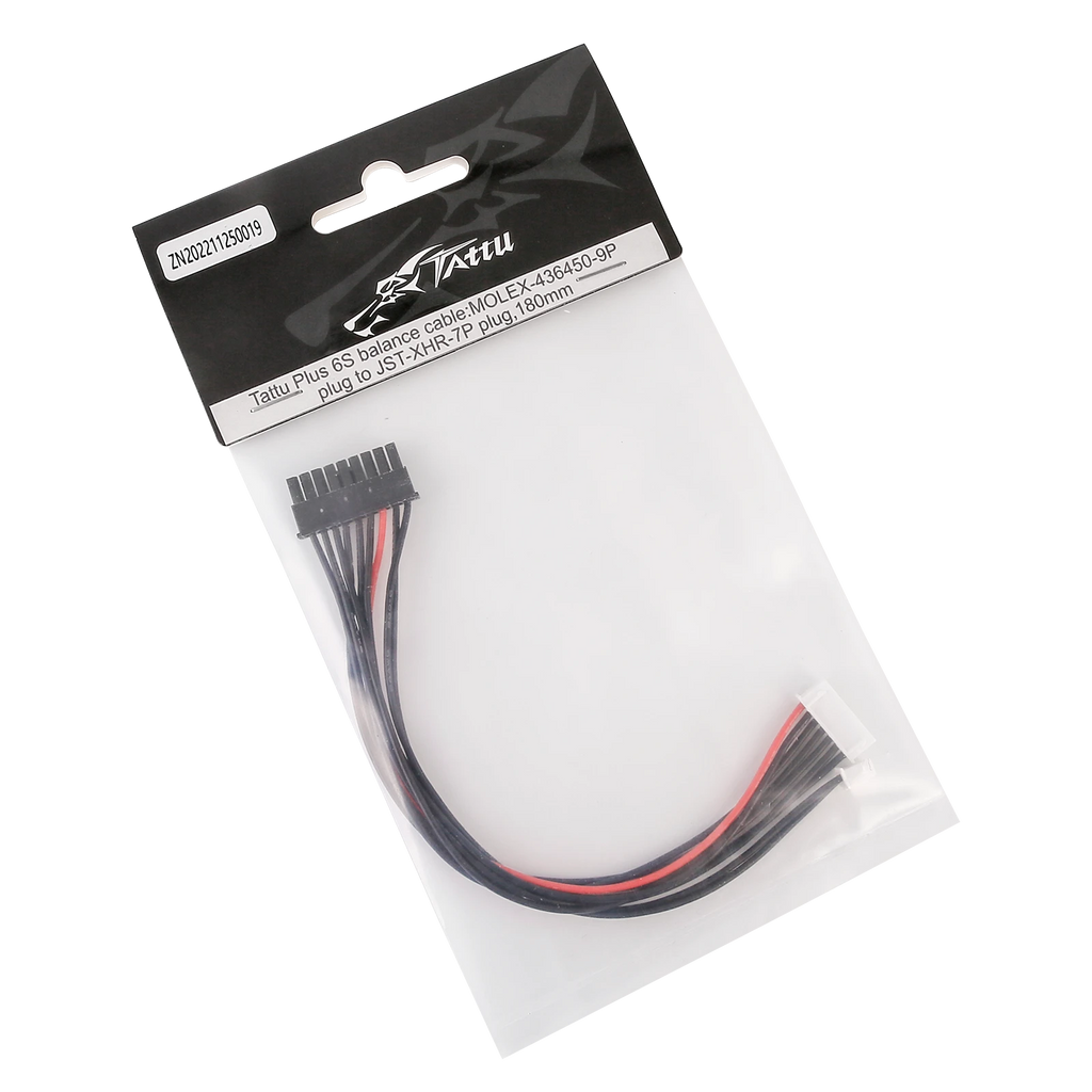 Tattu Plus 6S balance cable:MOLEX-436450-9P plug to JST-XHR-7P plug,180mm