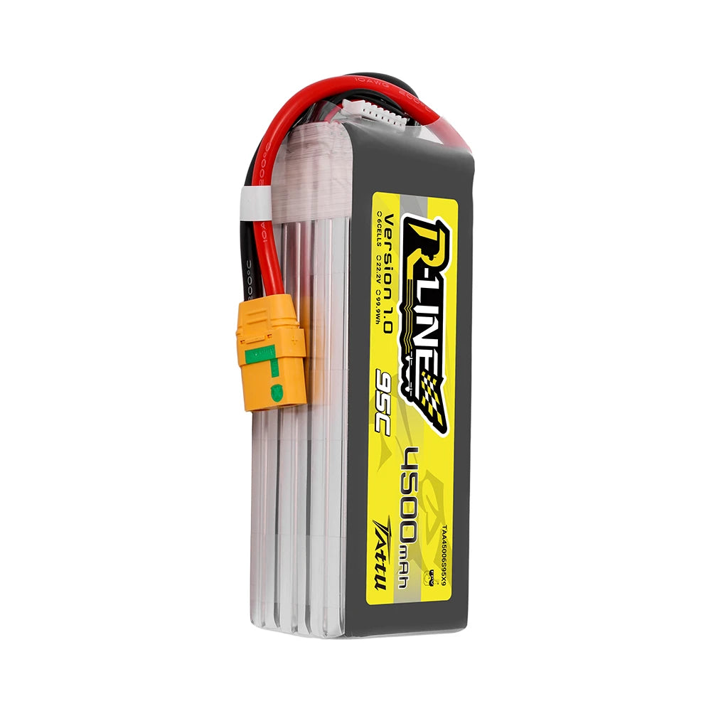 Tattu 4500mAh 6S 95C 22.2V Lipo Battery | XT90 Plug | R-Line 1.0
