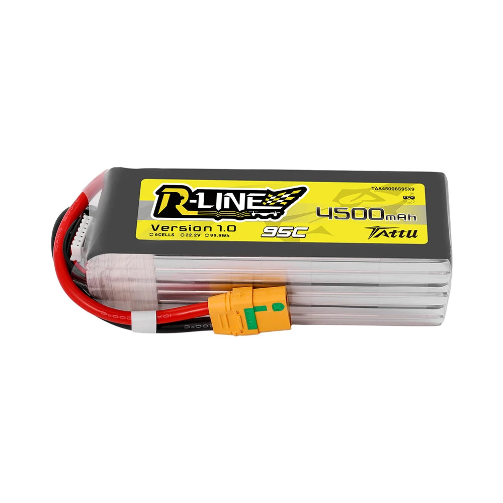 Tattu 4500mAh 6S 95C 22.2V Lipo Battery | XT90 Plug | R-Line 1.0